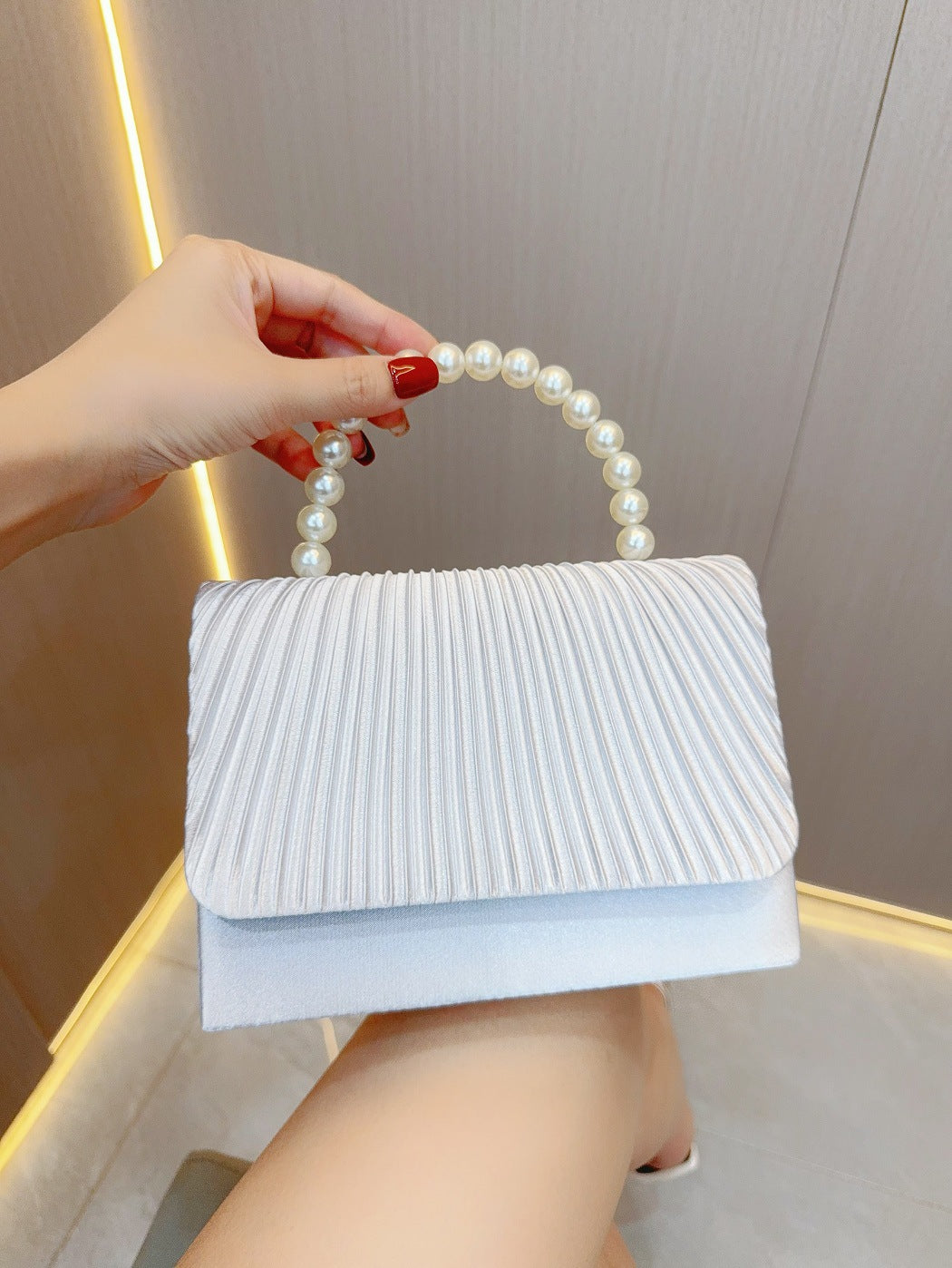 Women's Fashion Pleated Evening Bag delivery free